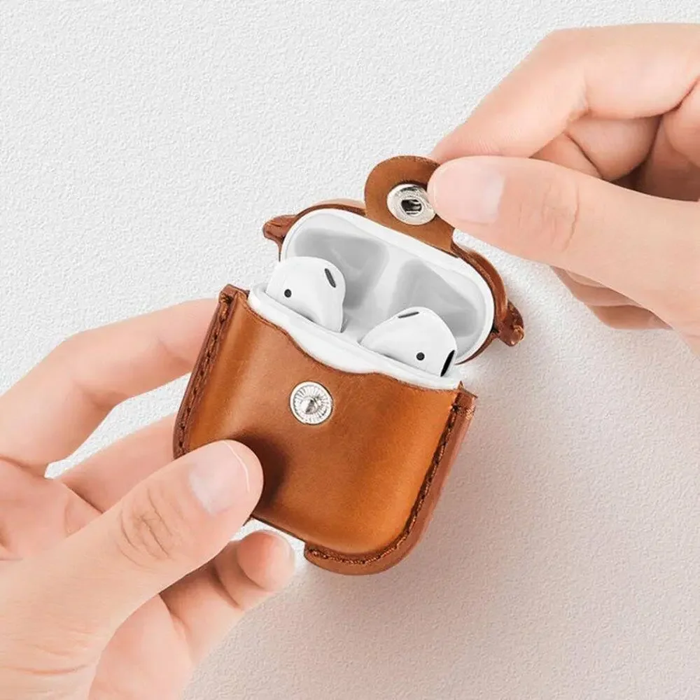 Tan Leather Airpod Case